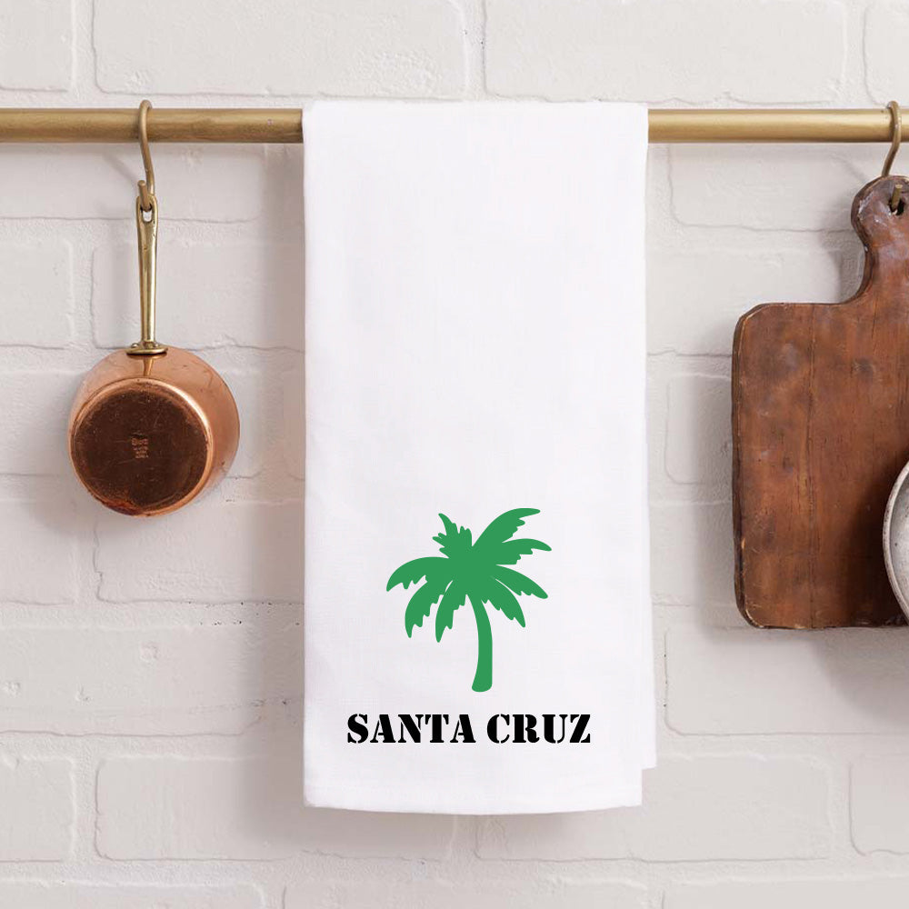 Personalized Palm Tree One Line Text Tea Towel