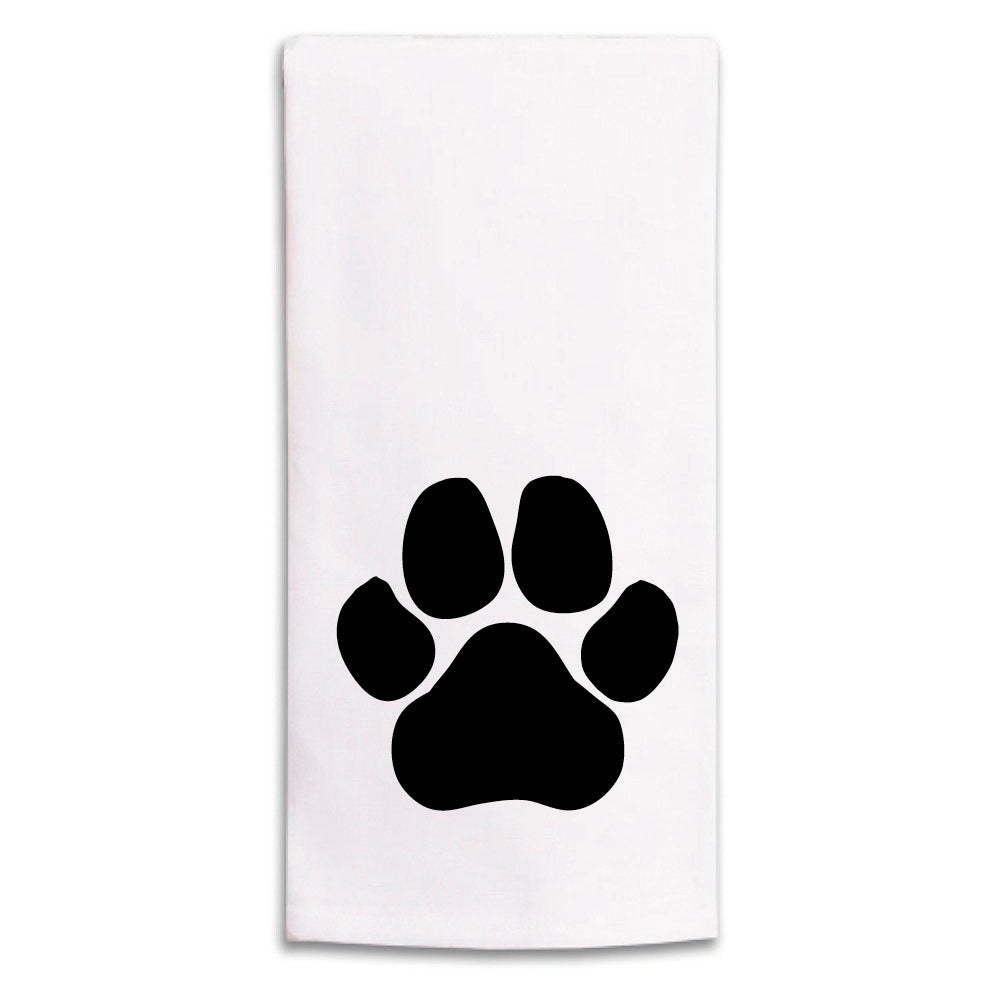 Paw Print Two Line Text Personalized Tea Towel