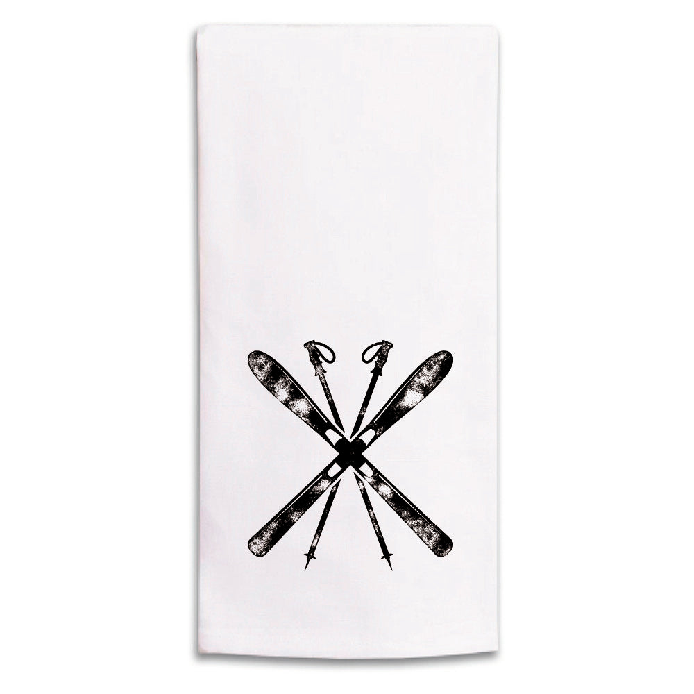 Skis Personalized Tea Towel