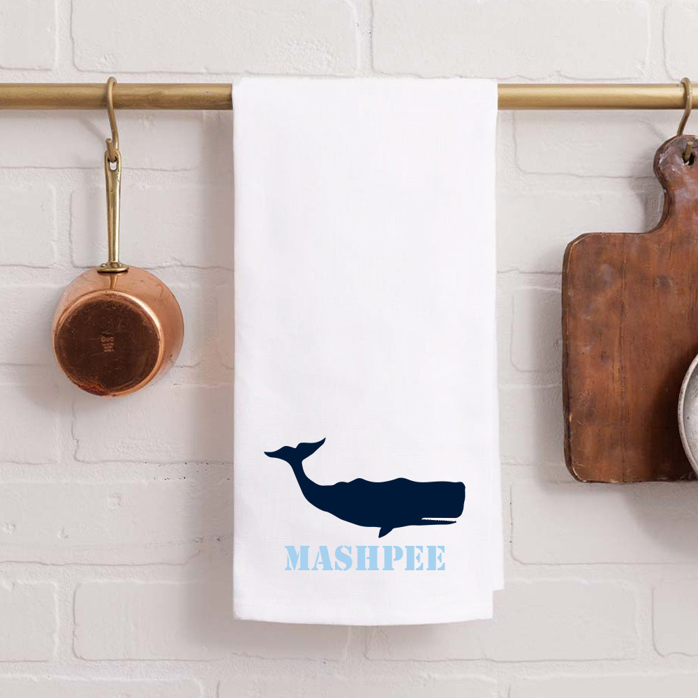 Personalized Whale One Line Text Tea Towel
