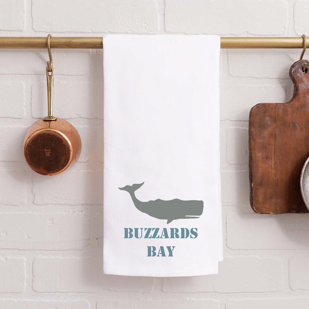 Personalized Whale Two Line Text Tea Towel