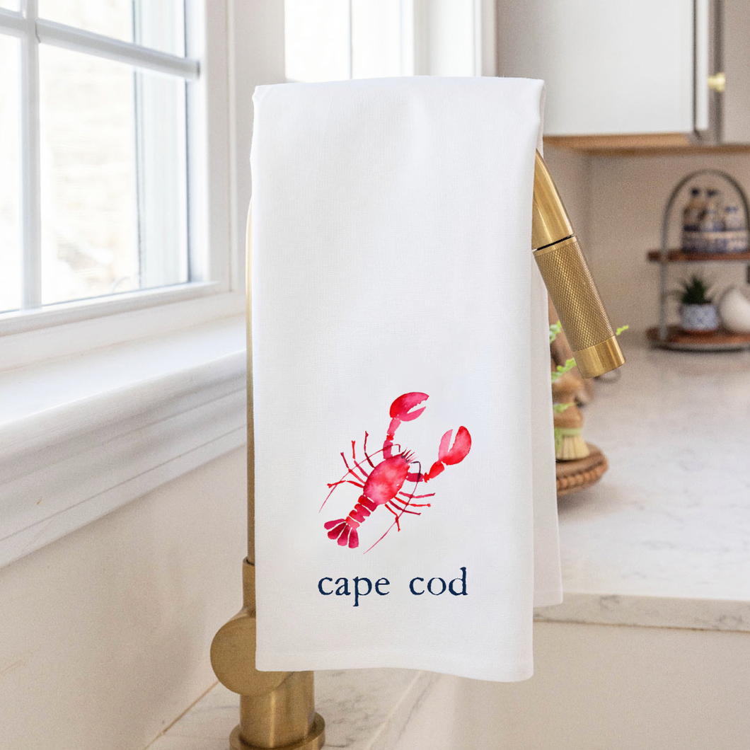 Personalized Watercolor Lobster Tea Towel