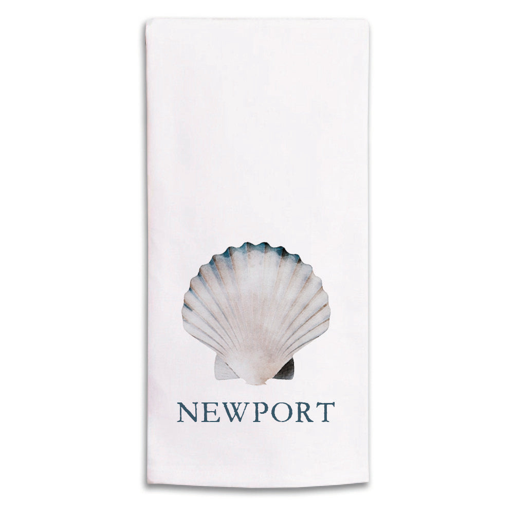 Watercolor Shell Personalized Tea Towel