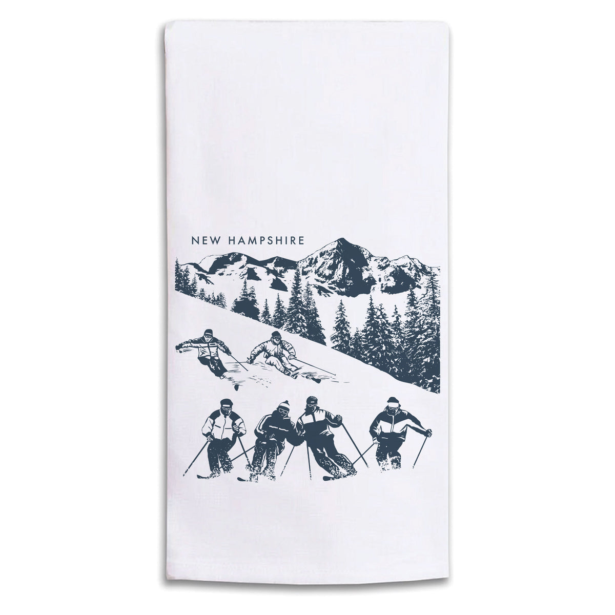 Retro Ski Run Personalized Tea Towel