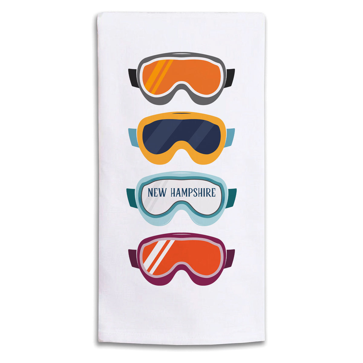 Ski Goggles Personalized Tea Towel