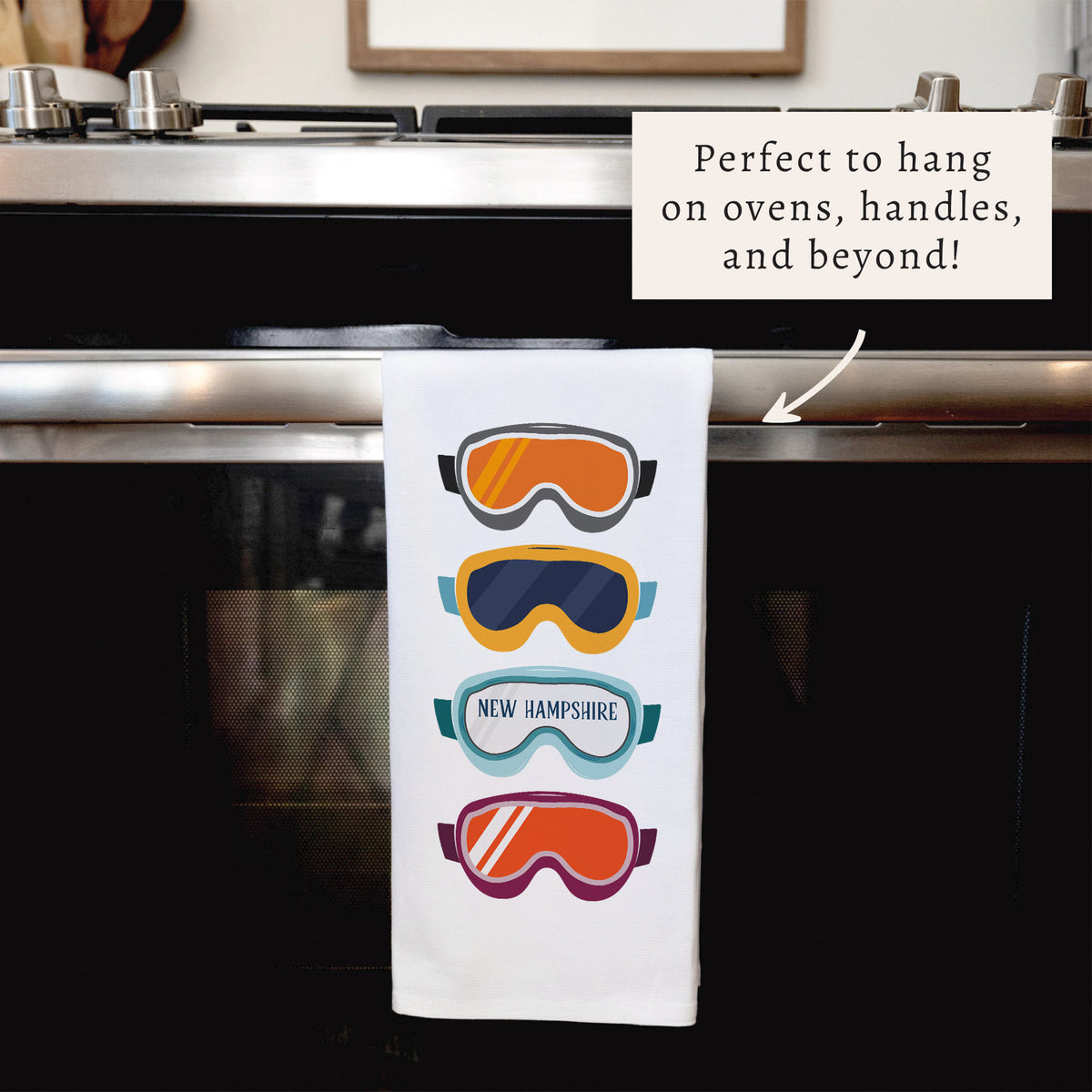Ski Goggles Personalized Tea Towel