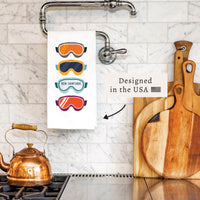 Ski Goggles Personalized Tea Towel