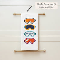 Ski Goggles Personalized Tea Towel