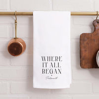Where It All Began Personalized Tea Towel