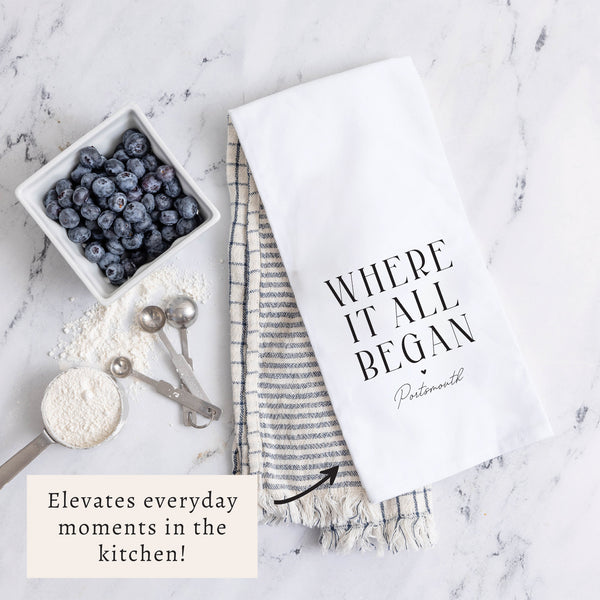 Where It All Began Personalized Tea Towel