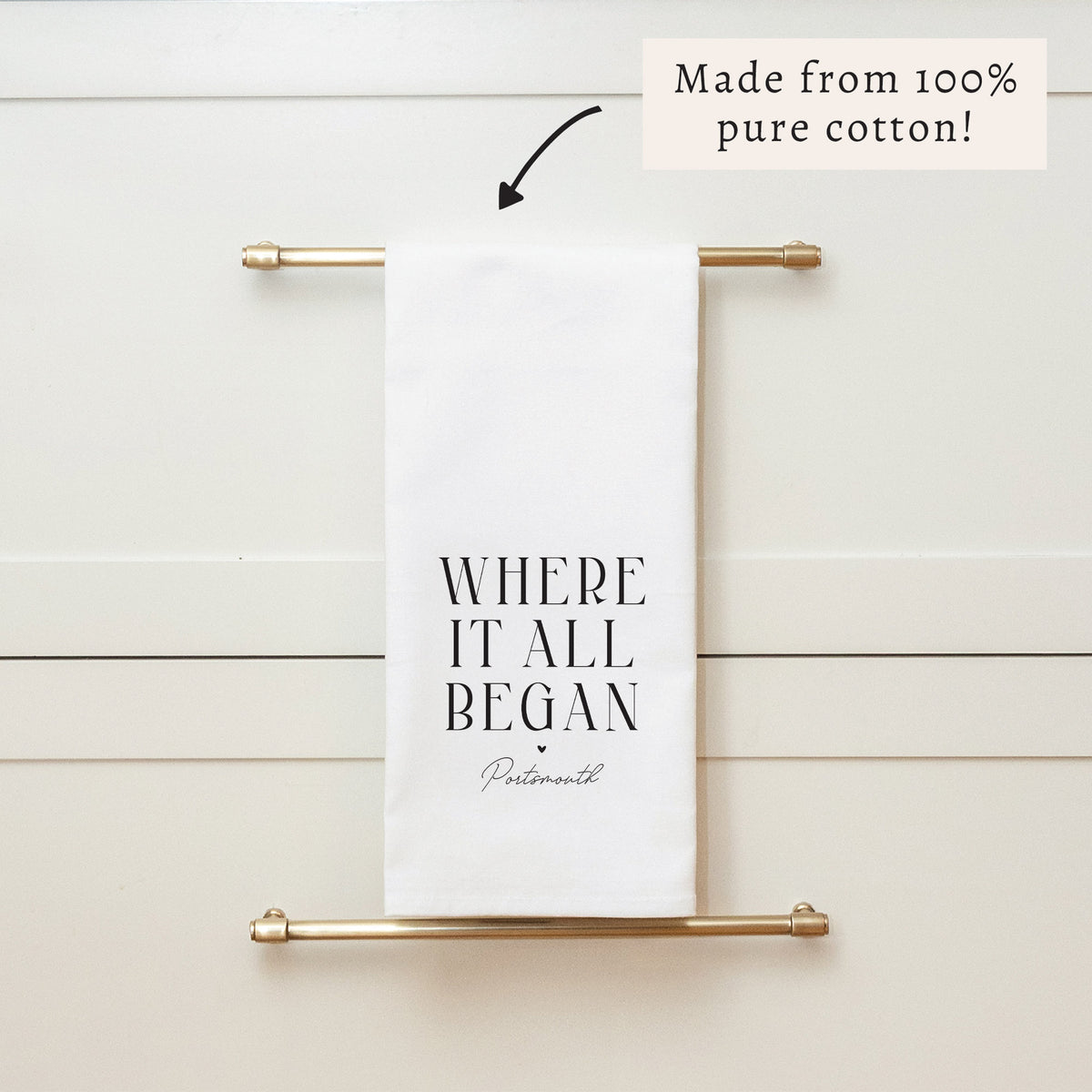Where It All Began Personalized Tea Towel