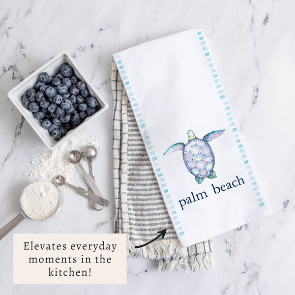 Sea Turtle Personalized Tea Towel