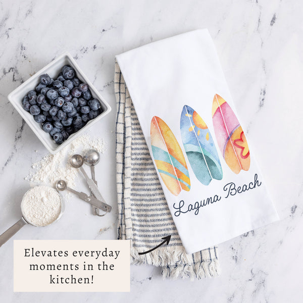 Surfboards Personalized Tea Towel