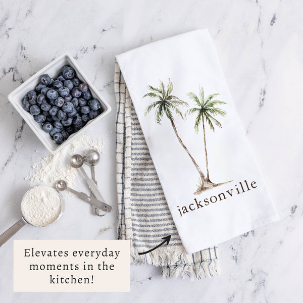 Palm Trees Personalized Tea Towel