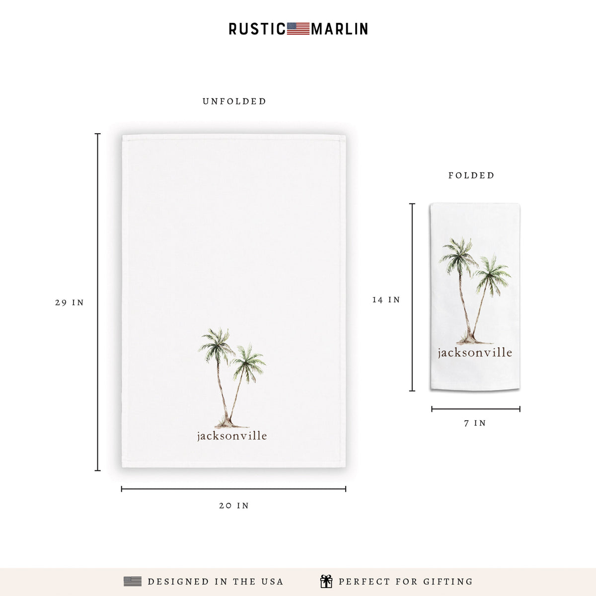 Palm Trees Personalized Tea Towel