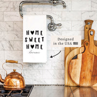 Home Sweet Home Hearts Personalized Tea Towel