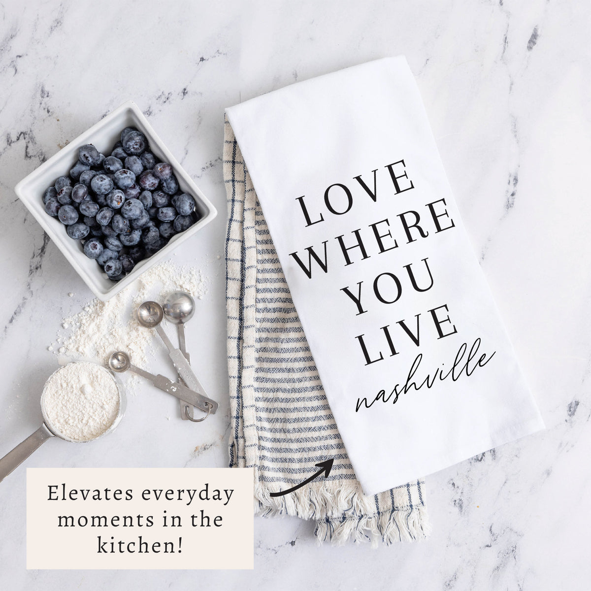 Love Where You Live Personalized Tea Towel