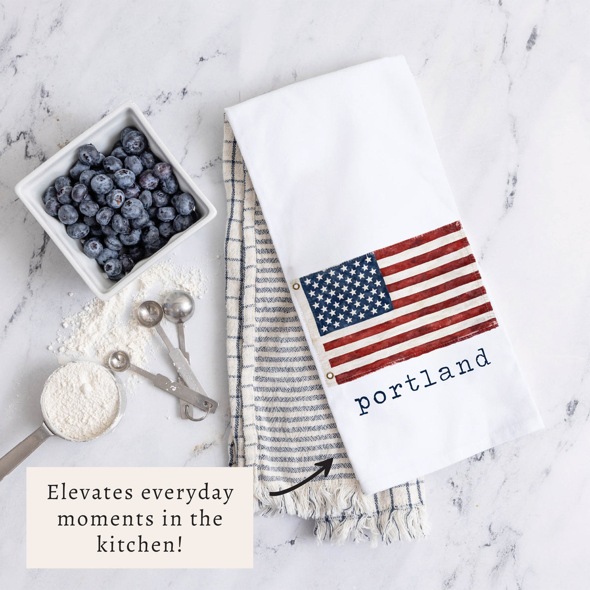 American Vintage Flag Personalized Tea Towel