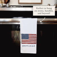 American Vintage Flag Personalized Tea Towel