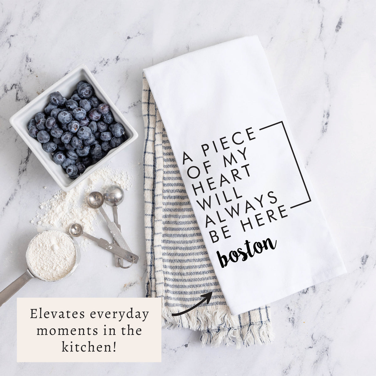 A Piece of My Heart Boston Tea Towel
