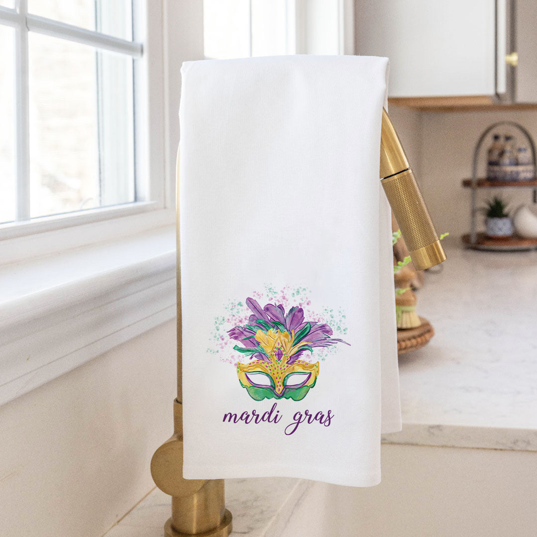 Mardi Gras Mask Tea Towel