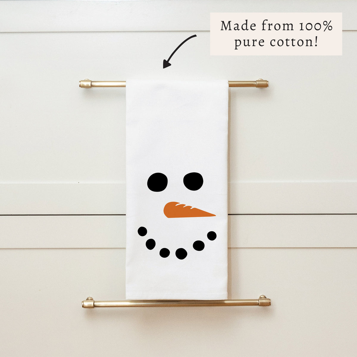 Snowman Face Tea Towel