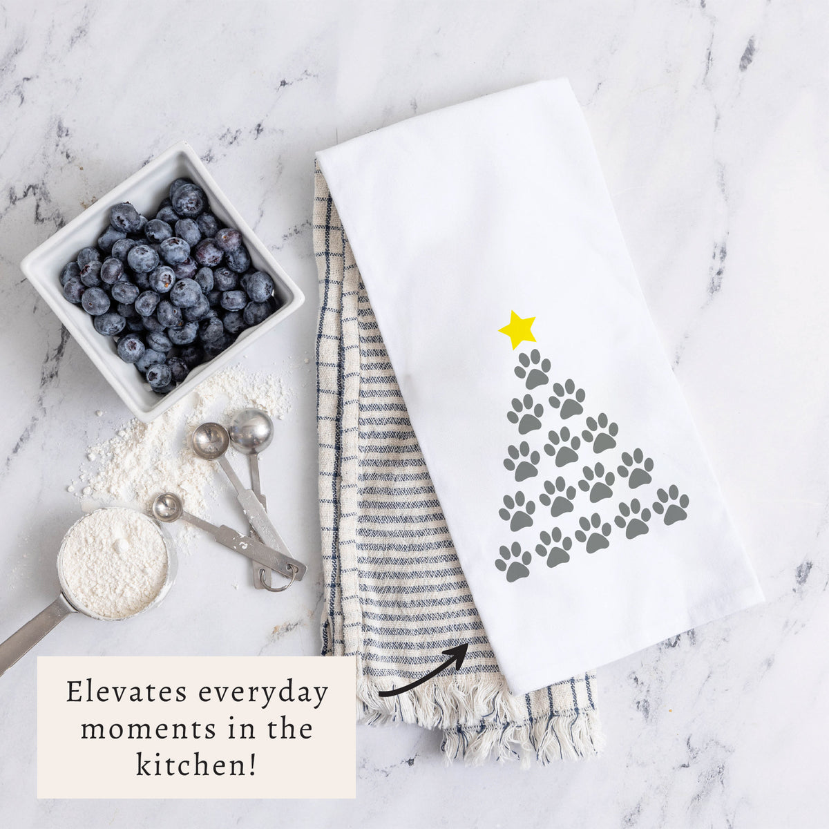Paw Print Tree Tea Towel