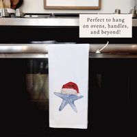 Watercolor Santa Starfish Tea Towel
