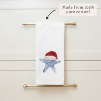 Watercolor Santa Starfish Tea Towel