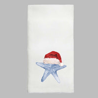 Watercolor Santa Starfish Tea Towel
