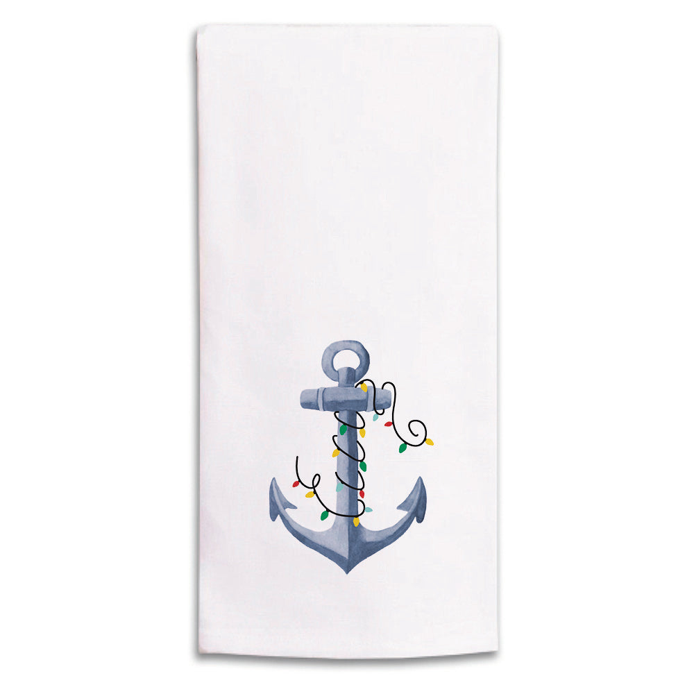 Watercolor Anchor in Lights Tea Towel
