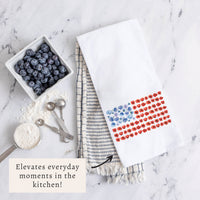 American Flag Floral Tea Towel