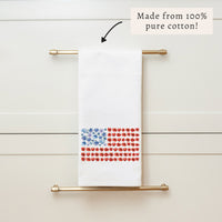 American Flag Floral Tea Towel