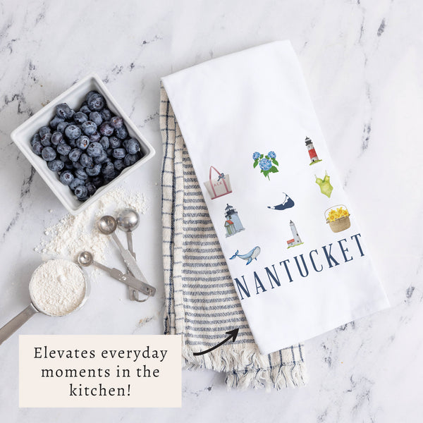 Nantucket Icons Tea Towel