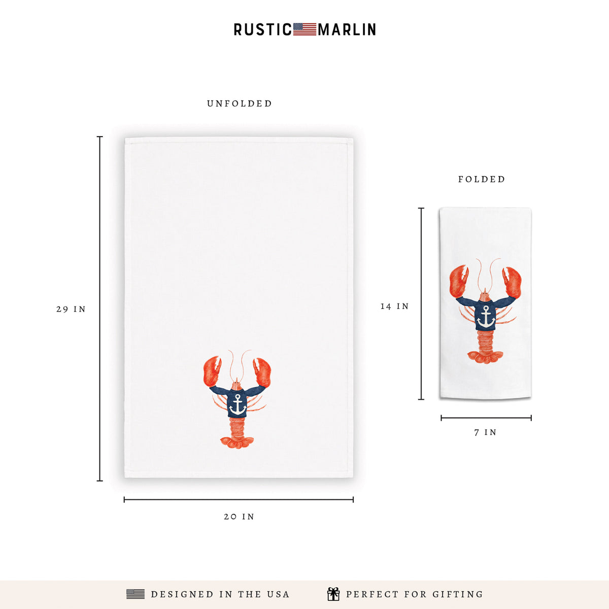 Nautical Lobster Tea Towel