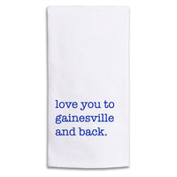 Love To Gainesville And Back Dark Blue Tea Towel