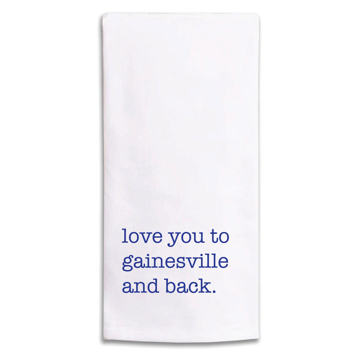 Love To Gainesville And Back Dark Blue Tea Towel
