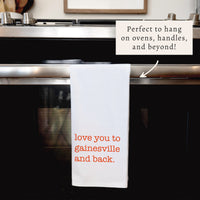 Love To Gainesville And Back Dark Orange Tea Towel