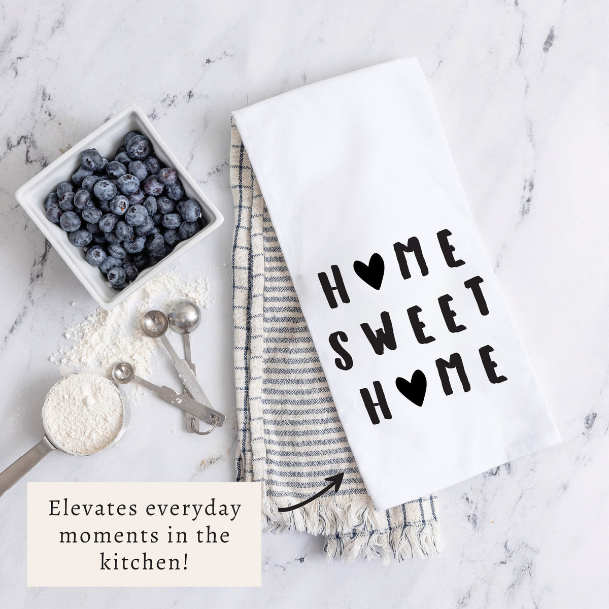 Home Sweet Home Hearts Tea Towel
