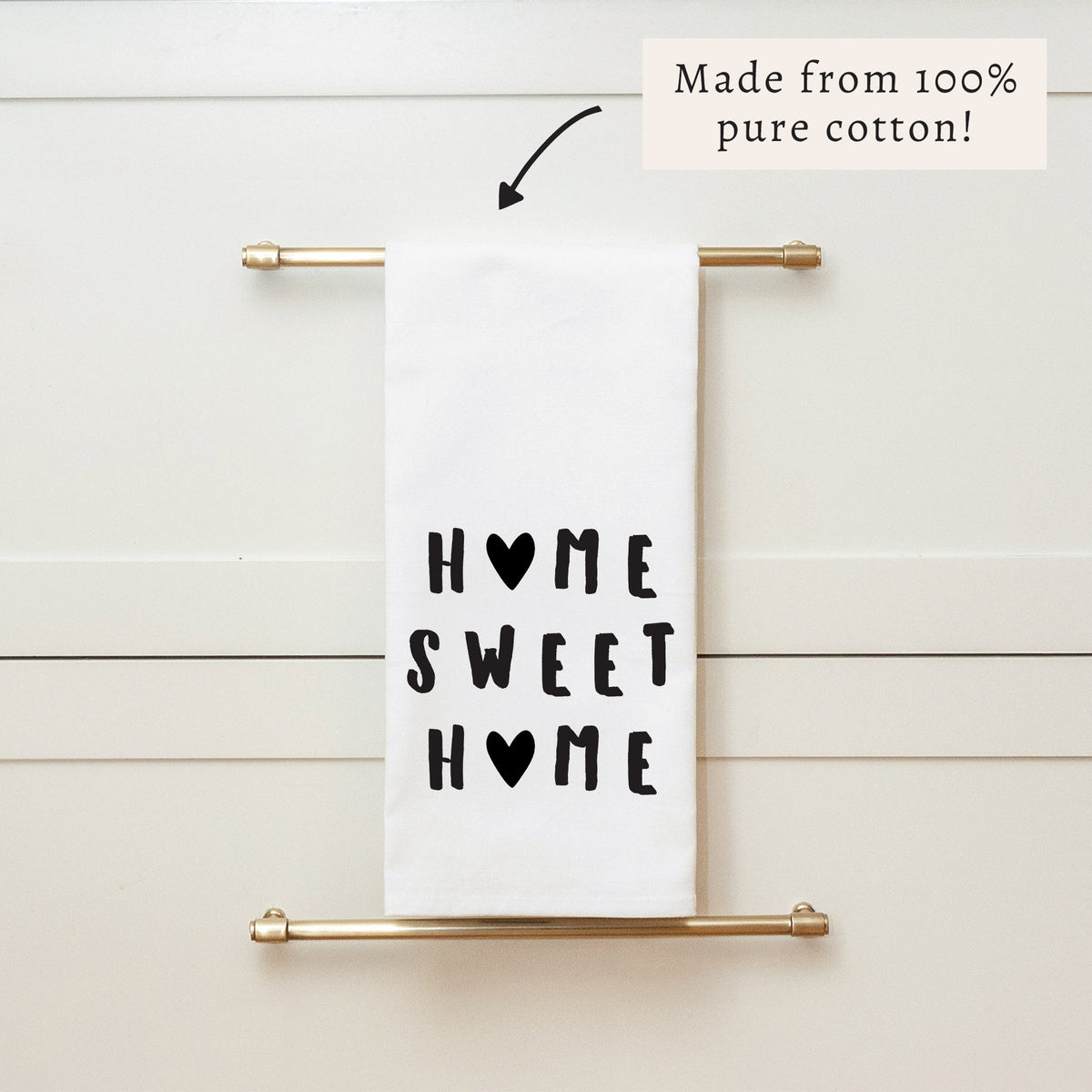 Home Sweet Home Hearts Tea Towel