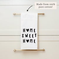 Home Sweet Home Hearts Tea Towel