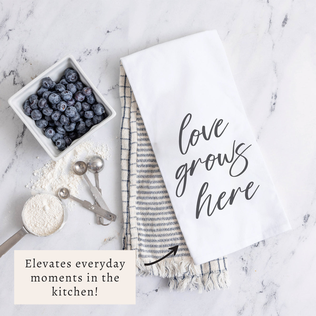 Love Grows Here Tea Towel