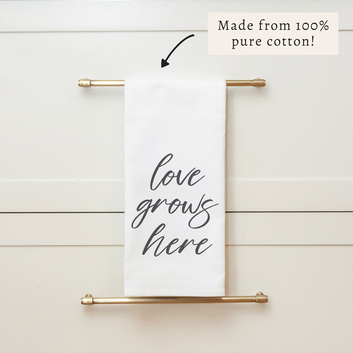 Love Grows Here Tea Towel