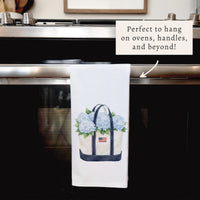 Hydrangea Flag Boat Tote Tea Towel