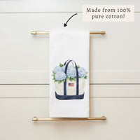 Hydrangea Flag Boat Tote Tea Towel