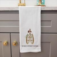 Snow Shoes Personalized Tea Towel