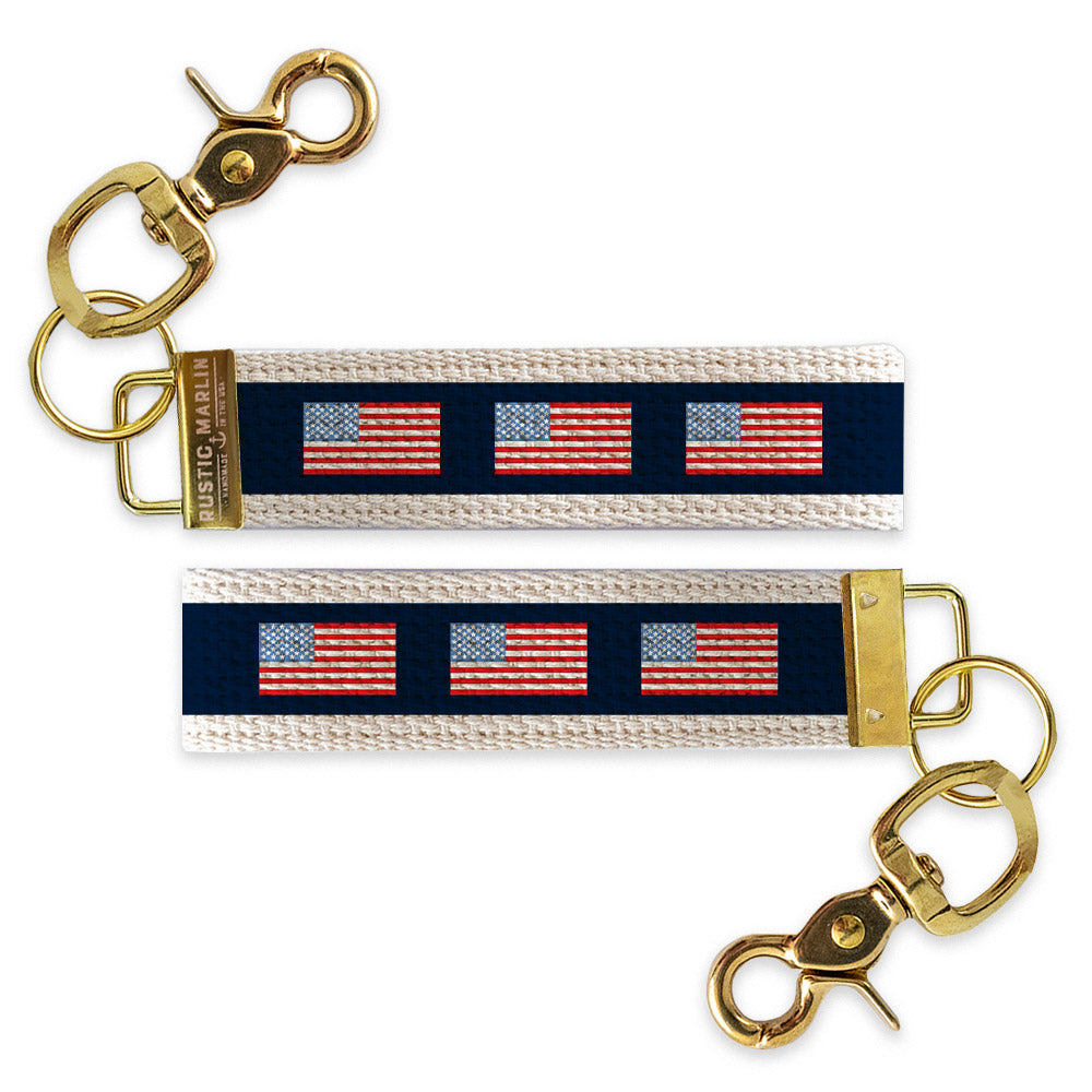 American Flag Color Block Keychain