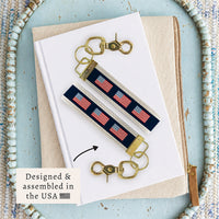 American Flag Color Block Keychain