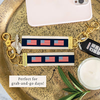 American Flag Color Block Keychain