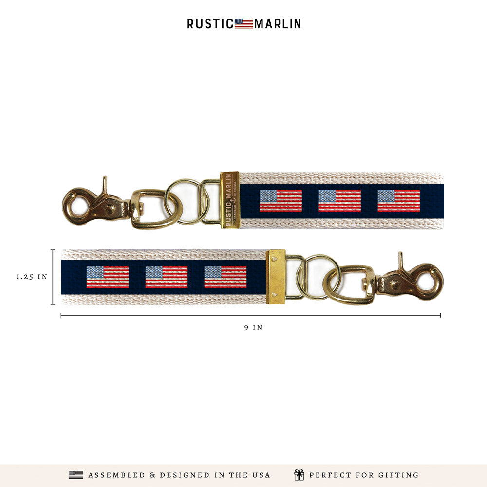 American Flag Color Block Keychain
